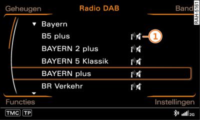 DAB-zenderlijst bij ontvangstonderbreking